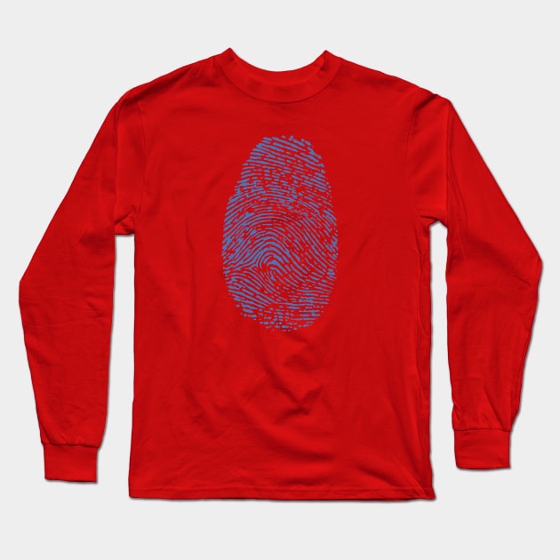 Blue Thumbprint Long Sleeve T-Shirt by FigAlert